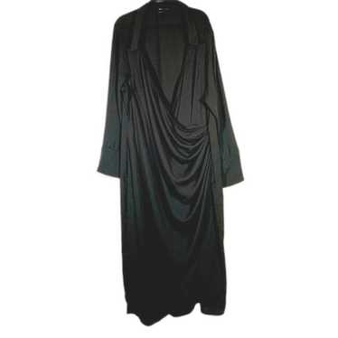 ASOS Design Curve Black Faux Wrap Collared Dress … - image 1