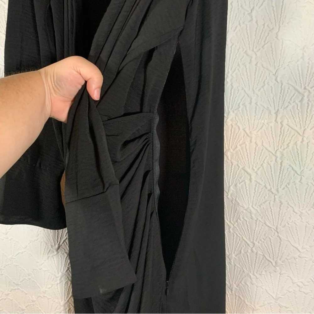 ASOS Design Curve Black Faux Wrap Collared Dress … - image 3
