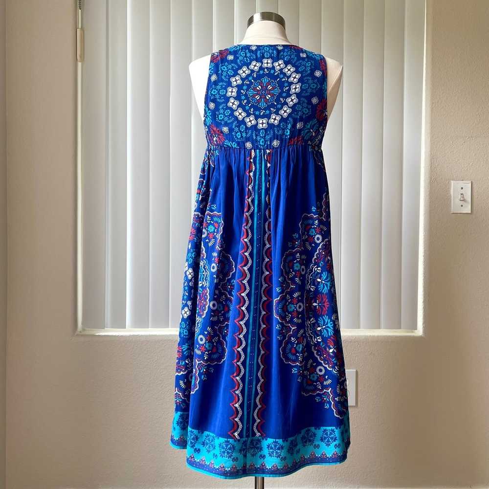 Blue V Neck Floral Cotton Girly Dress Sz: S/XS - image 8