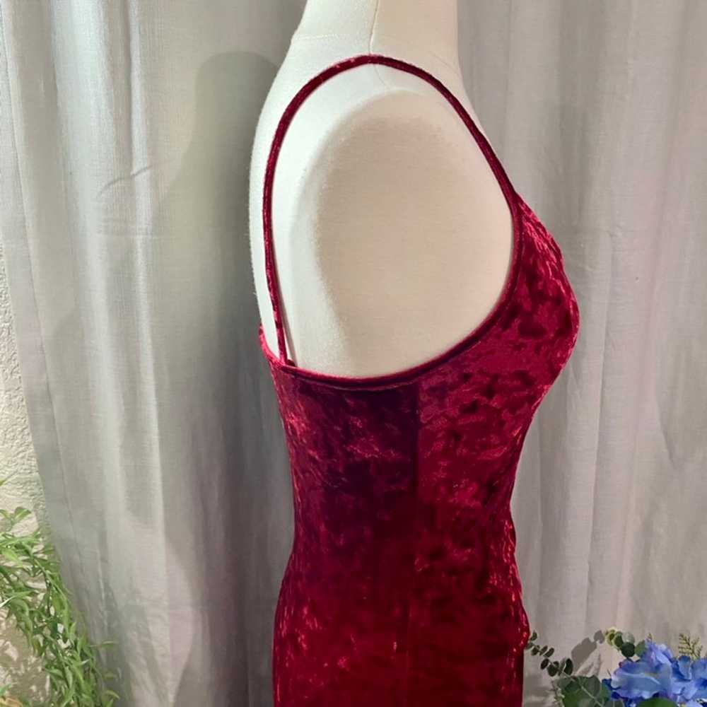 Wine Red Velvet Dress - image 11