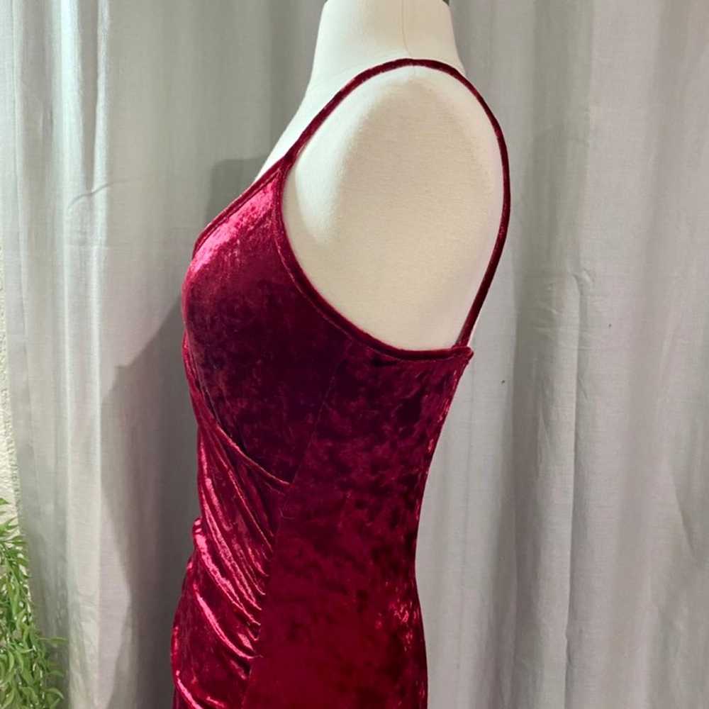 Wine Red Velvet Dress - image 9
