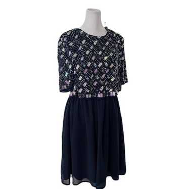 Asos Blue Beaded Embellished Dress Size 8 - image 1