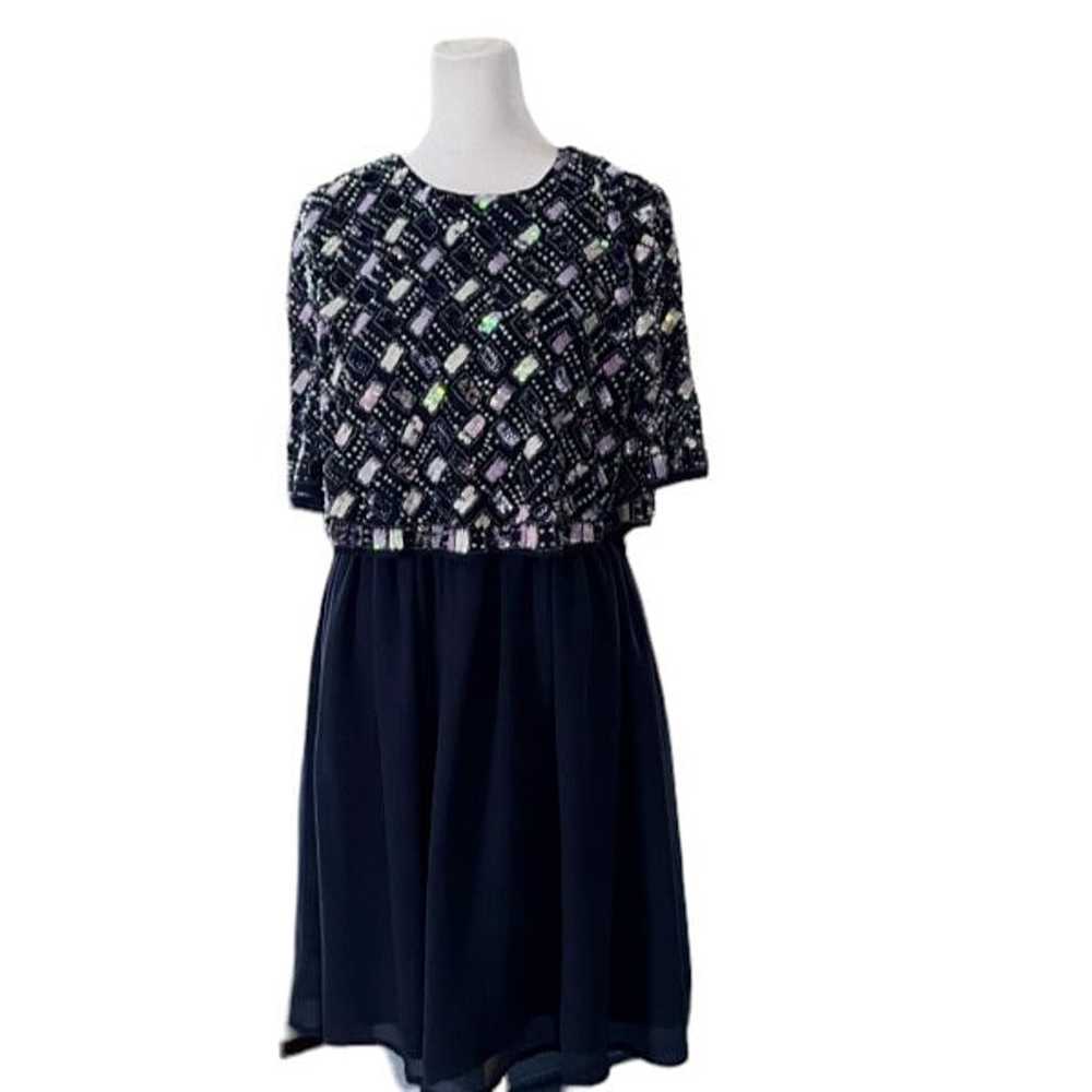 Asos Blue Beaded Embellished Dress Size 8 - image 2