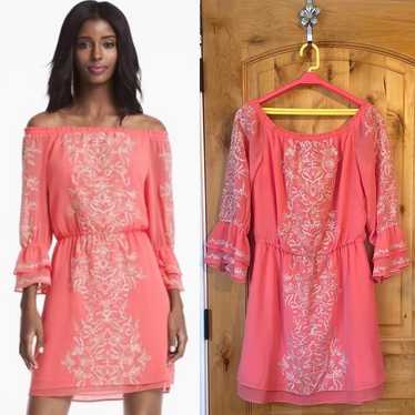WHBM 570201364 Gelato Pink Silver Embroidery LS O… - image 1