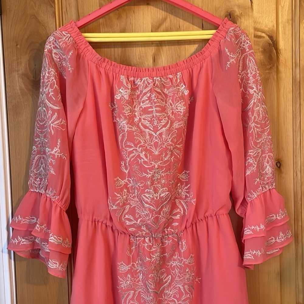 WHBM 570201364 Gelato Pink Silver Embroidery LS O… - image 4