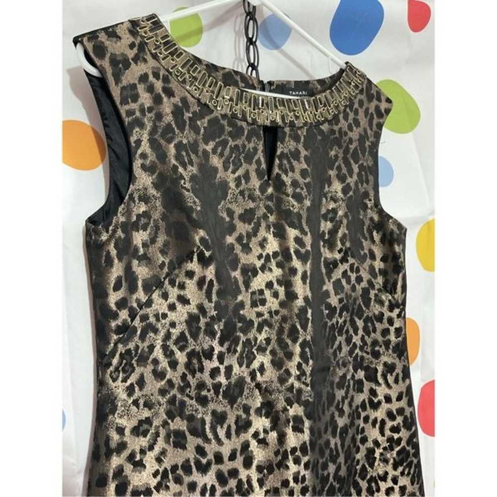 Tahari Arthur S. Levine Dress Size 6 Leopard Acce… - image 2