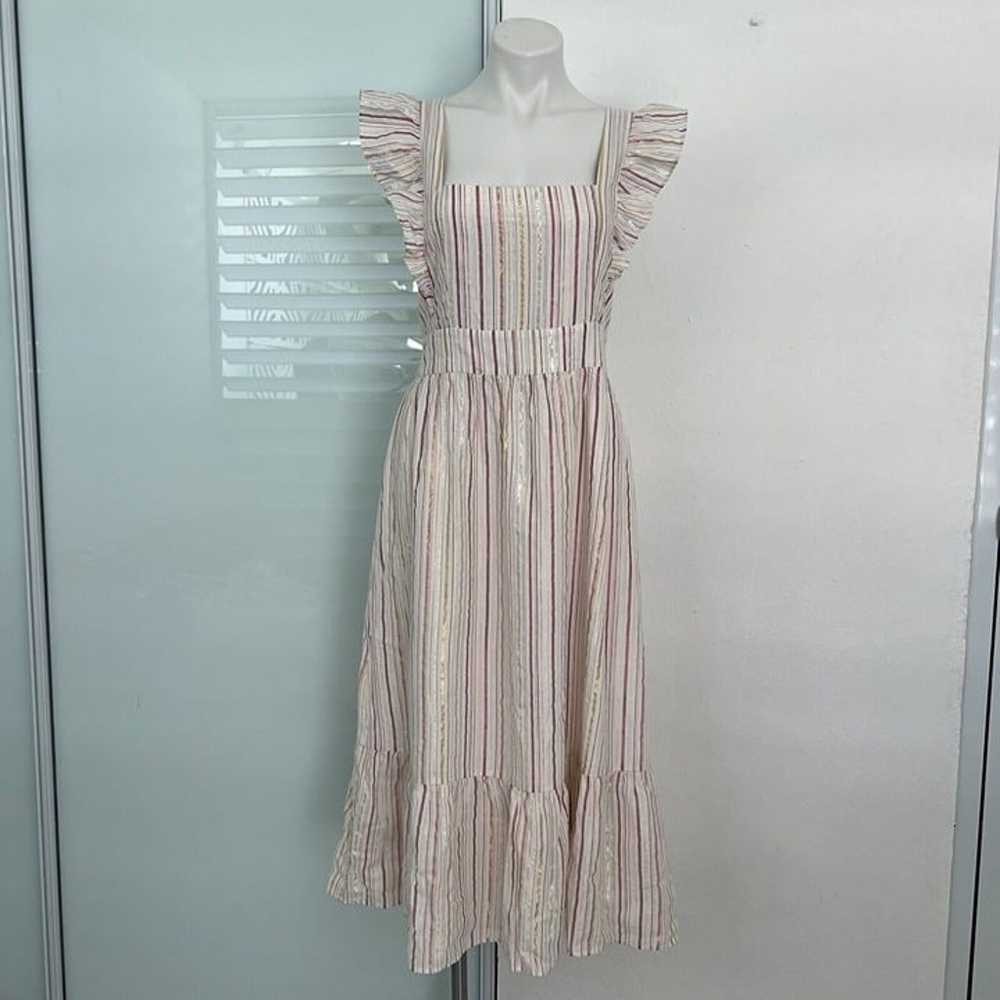 Ann Taylor Midi Ruffle Cutout Back Dress Size 8 S… - image 2