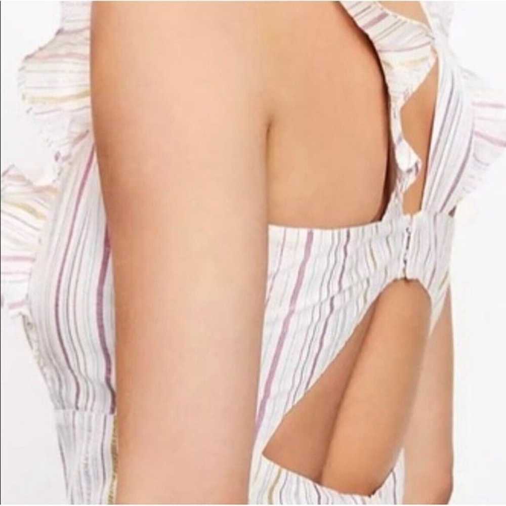 Ann Taylor Midi Ruffle Cutout Back Dress Size 8 S… - image 5
