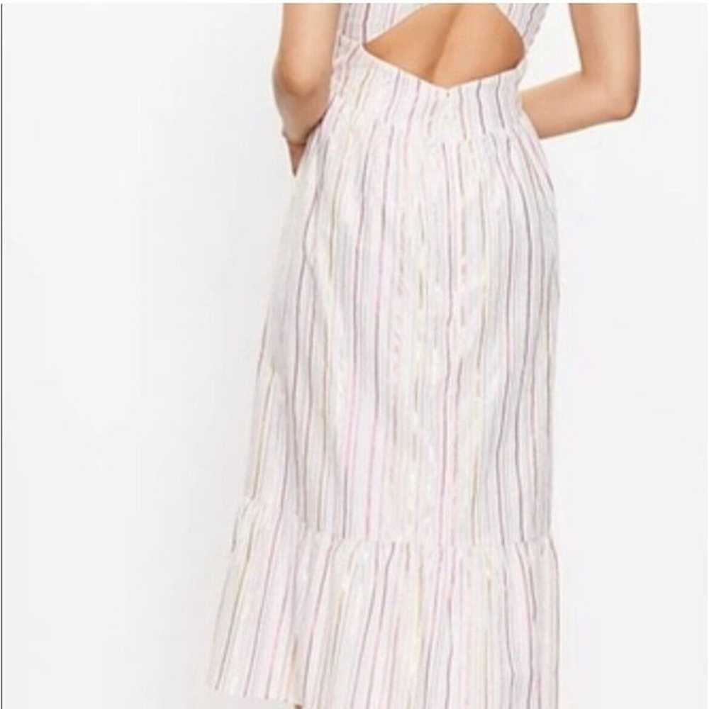 Ann Taylor Midi Ruffle Cutout Back Dress Size 8 S… - image 6