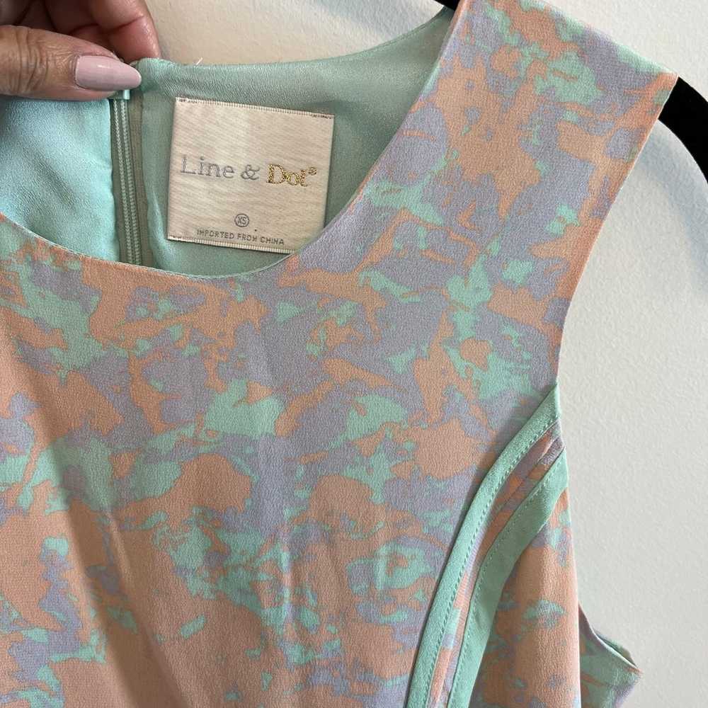 Line And Dot 100% Silk Pastel Monet Sheath Dress … - image 2