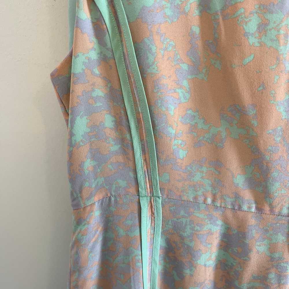 Line And Dot 100% Silk Pastel Monet Sheath Dress … - image 3
