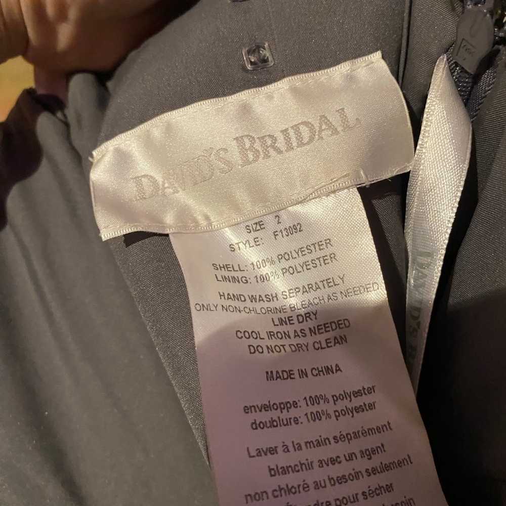 David’s Bridal Dress Size 2 Grey Short - image 5