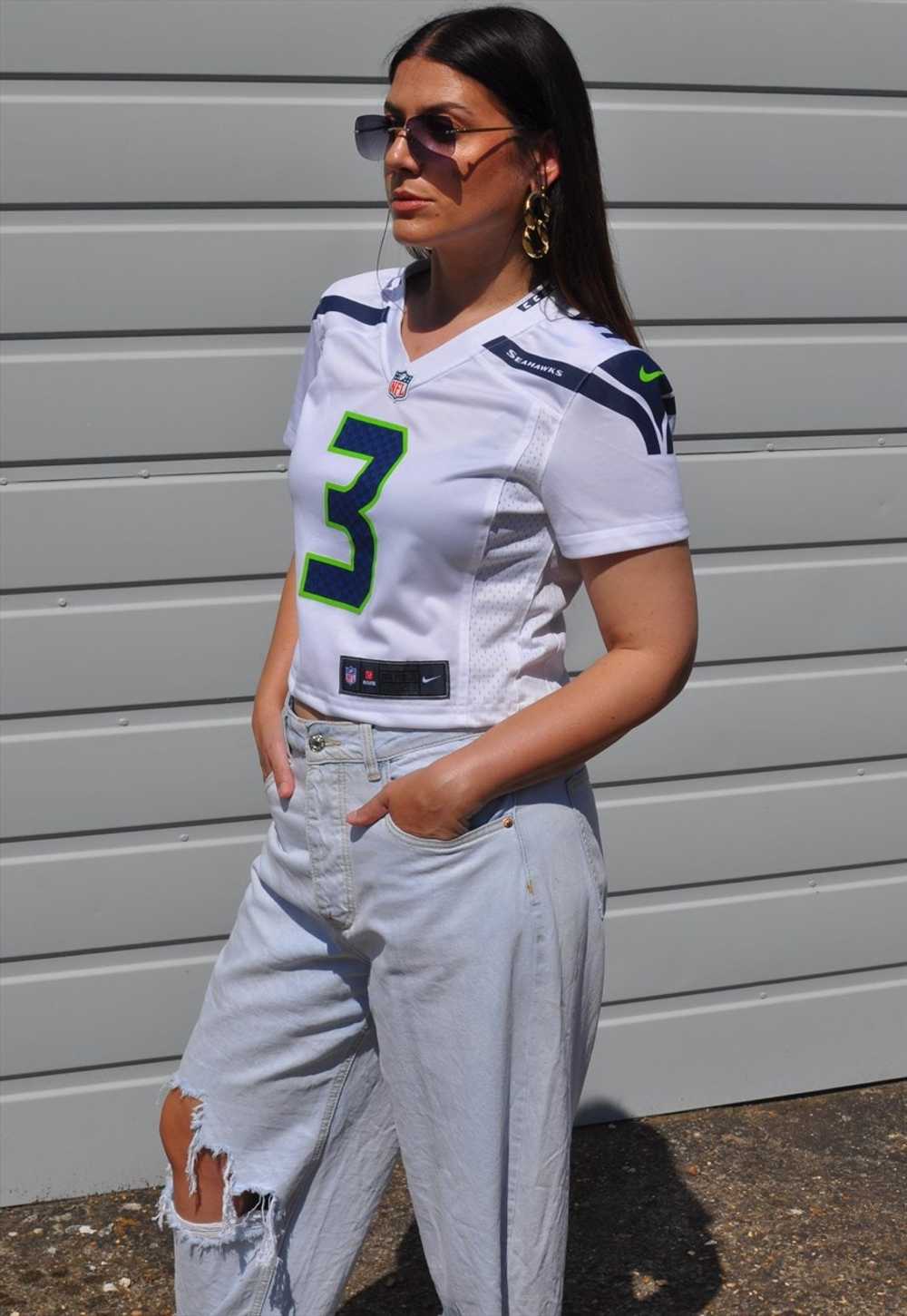NFL 90's Nike Seattle Seahawks football jersey ts… - image 2