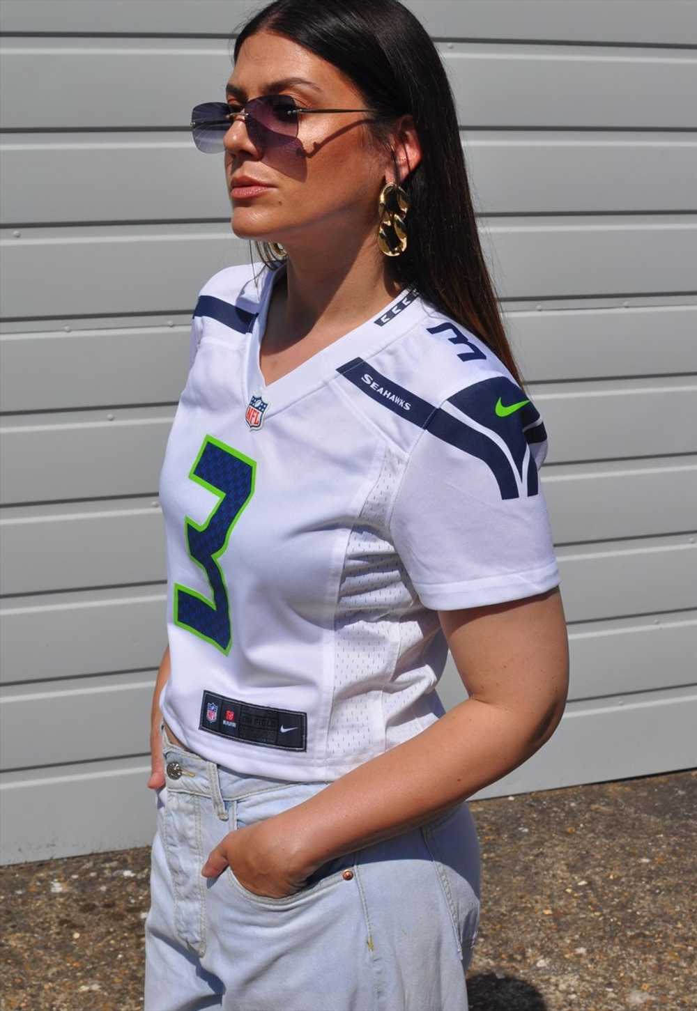 NFL 90's Nike Seattle Seahawks football jersey ts… - image 3