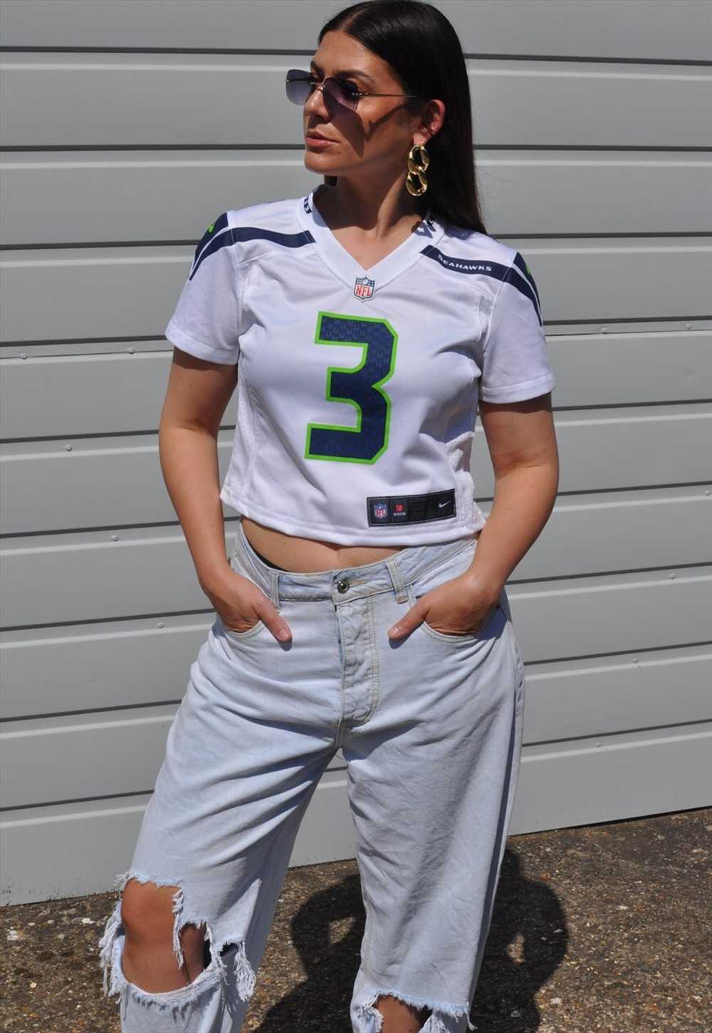NFL 90's Nike Seattle Seahawks football jersey ts… - image 5