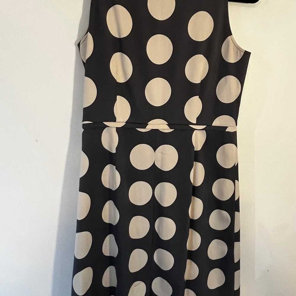 Boden Grey & Tan Polka Dot Shift Dress Size 6 - image 2