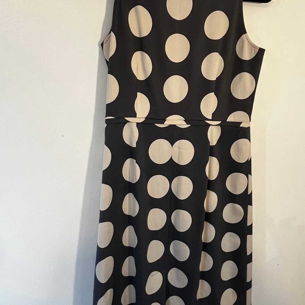 Boden Grey & Tan Polka Dot Shift Dress Size 6 - image 5