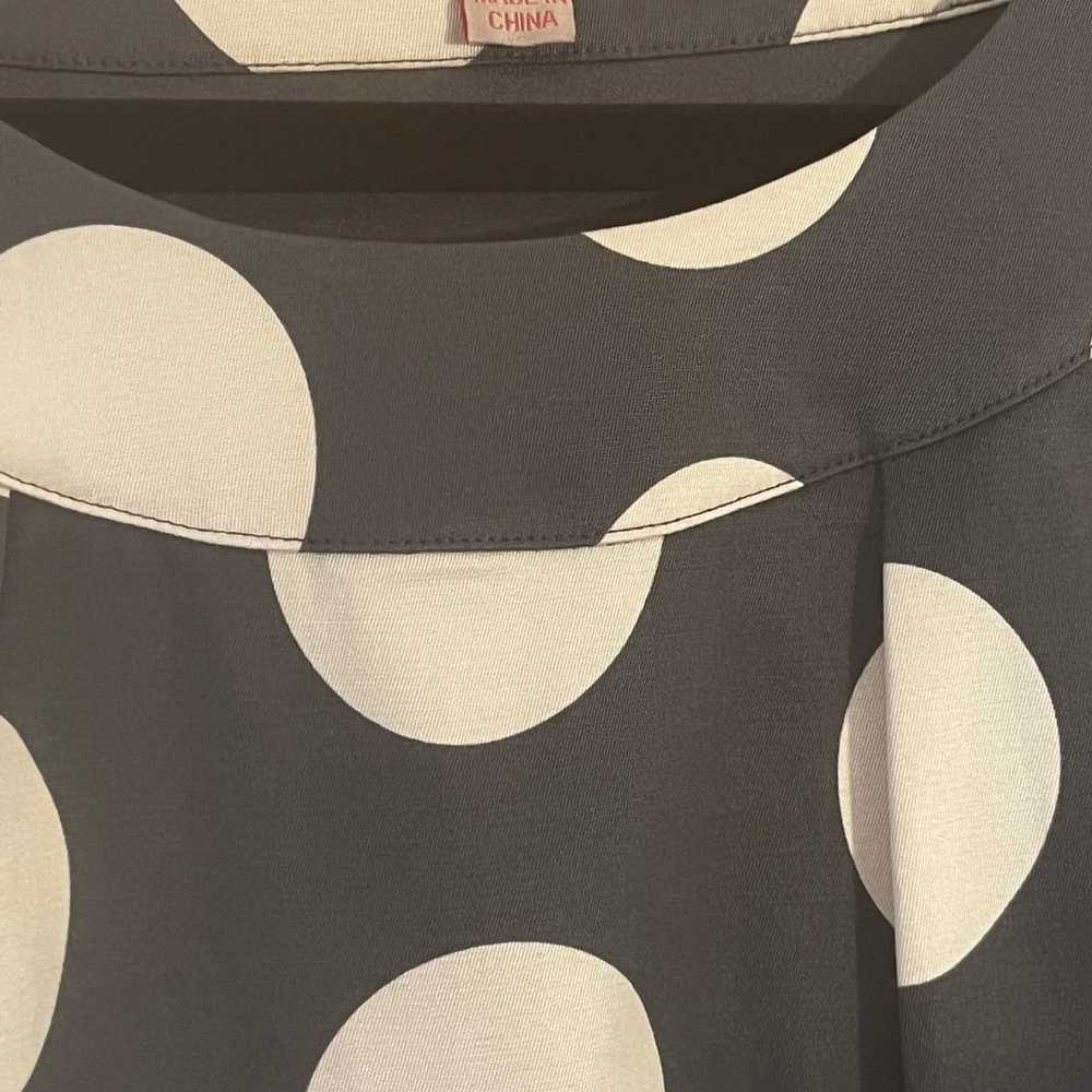 Boden Grey & Tan Polka Dot Shift Dress Size 6 - image 6