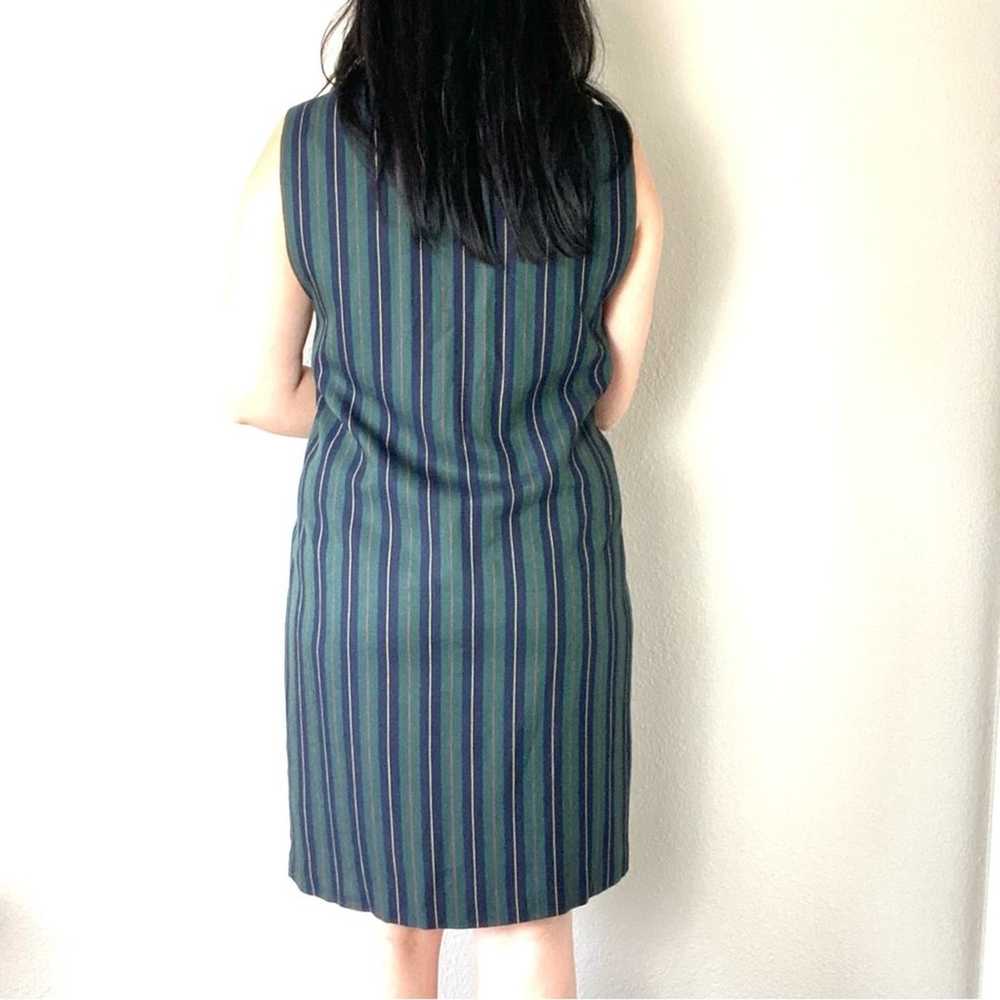 Talbots Vintage Sleeveless Striped Midi Dress Siz… - image 3