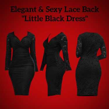 New Elegant & Sexy Black Dress with Lace Back, Ruf
