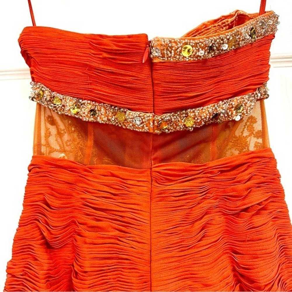 Tailored orange rhinestone sequins formal gown ma… - image 10