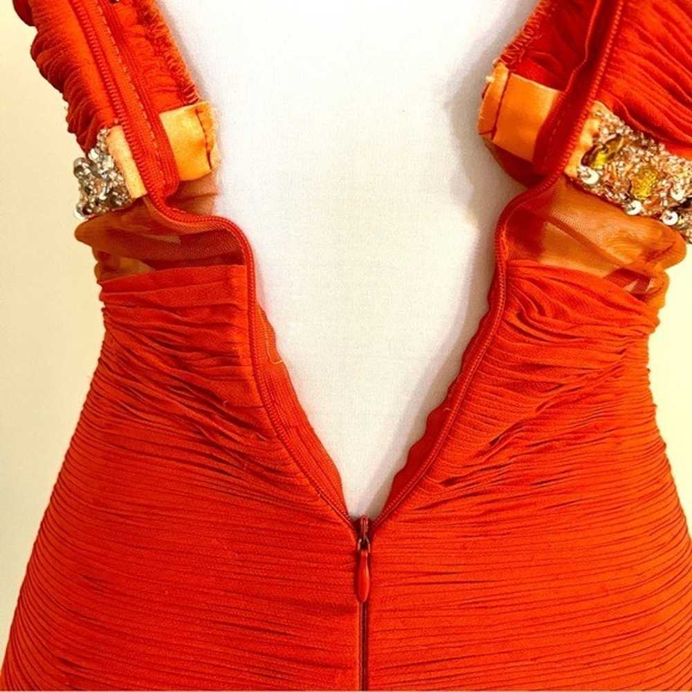 Tailored orange rhinestone sequins formal gown ma… - image 9