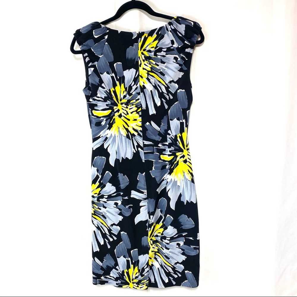 Adrianna Papell Black & Yellow Floral Side Twist … - image 2