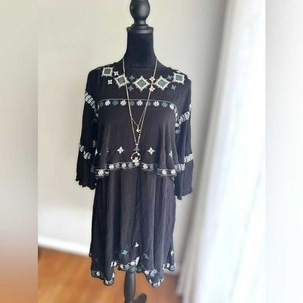 ZARA Embroidered Boho Festival Layered dress Size… - image 11
