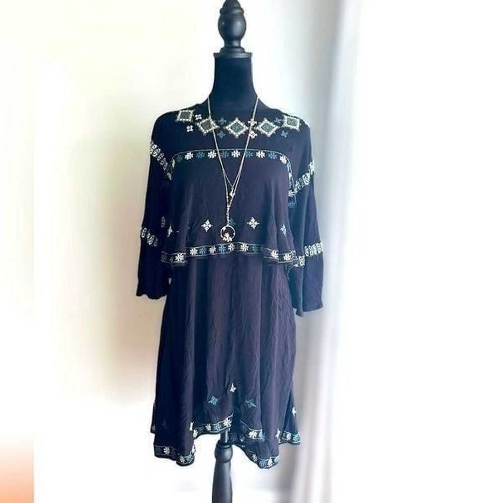 ZARA Embroidered Boho Festival Layered dress Size… - image 2