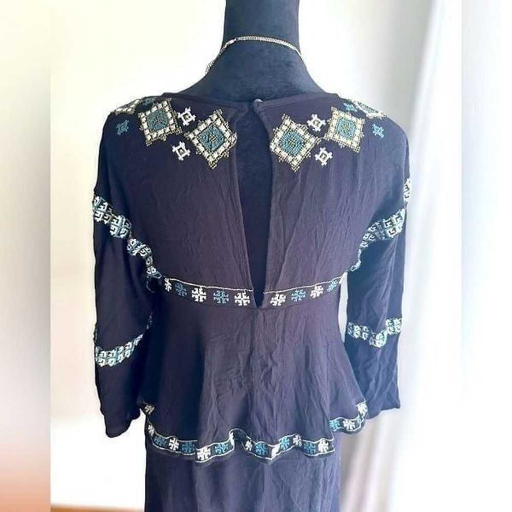 ZARA Embroidered Boho Festival Layered dress Size… - image 6