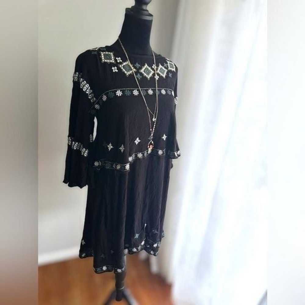 ZARA Embroidered Boho Festival Layered dress Size… - image 9