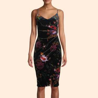 Black Halo Bowery Floral Velvet Dress - image 1