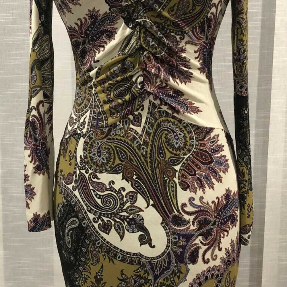 Etro Floral Print V-neck Dress in Multi color siz… - image 1