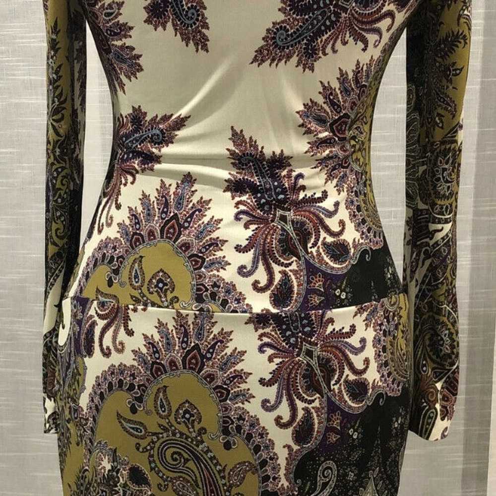 Etro Floral Print V-neck Dress in Multi color siz… - image 2