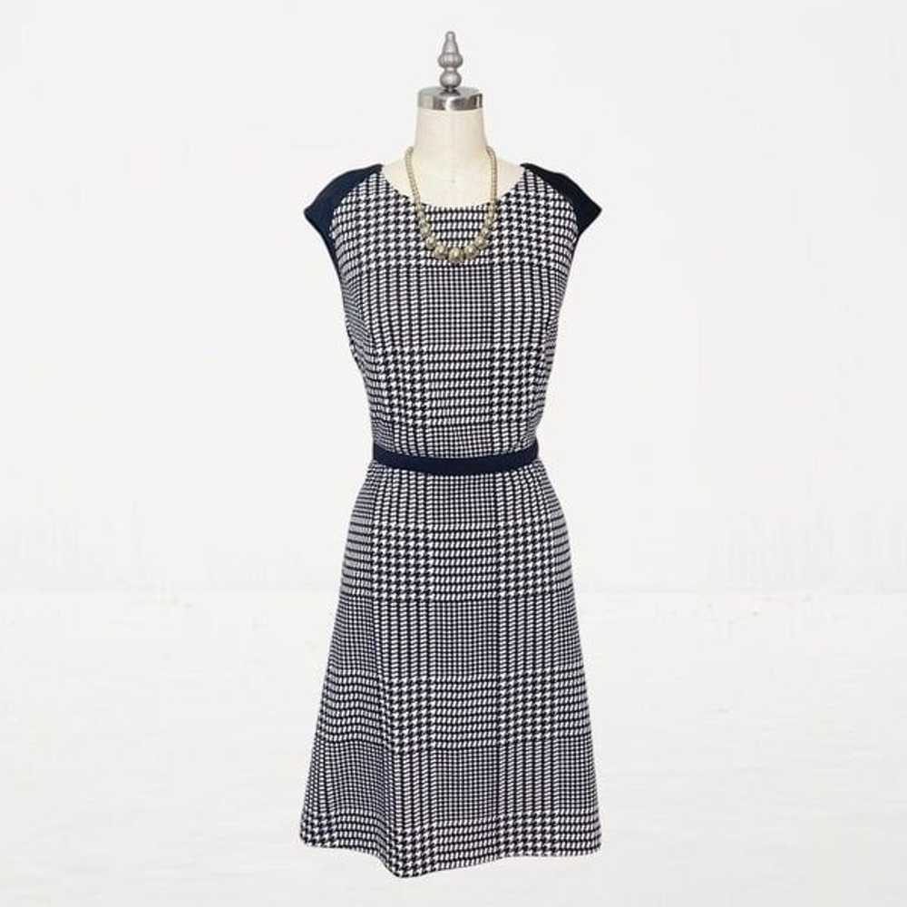 Calvin Klein Houndstooth Fit & Flare Cap Sleeve D… - image 1