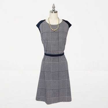 Calvin Klein Houndstooth Fit & Flare Cap Sleeve D… - image 1
