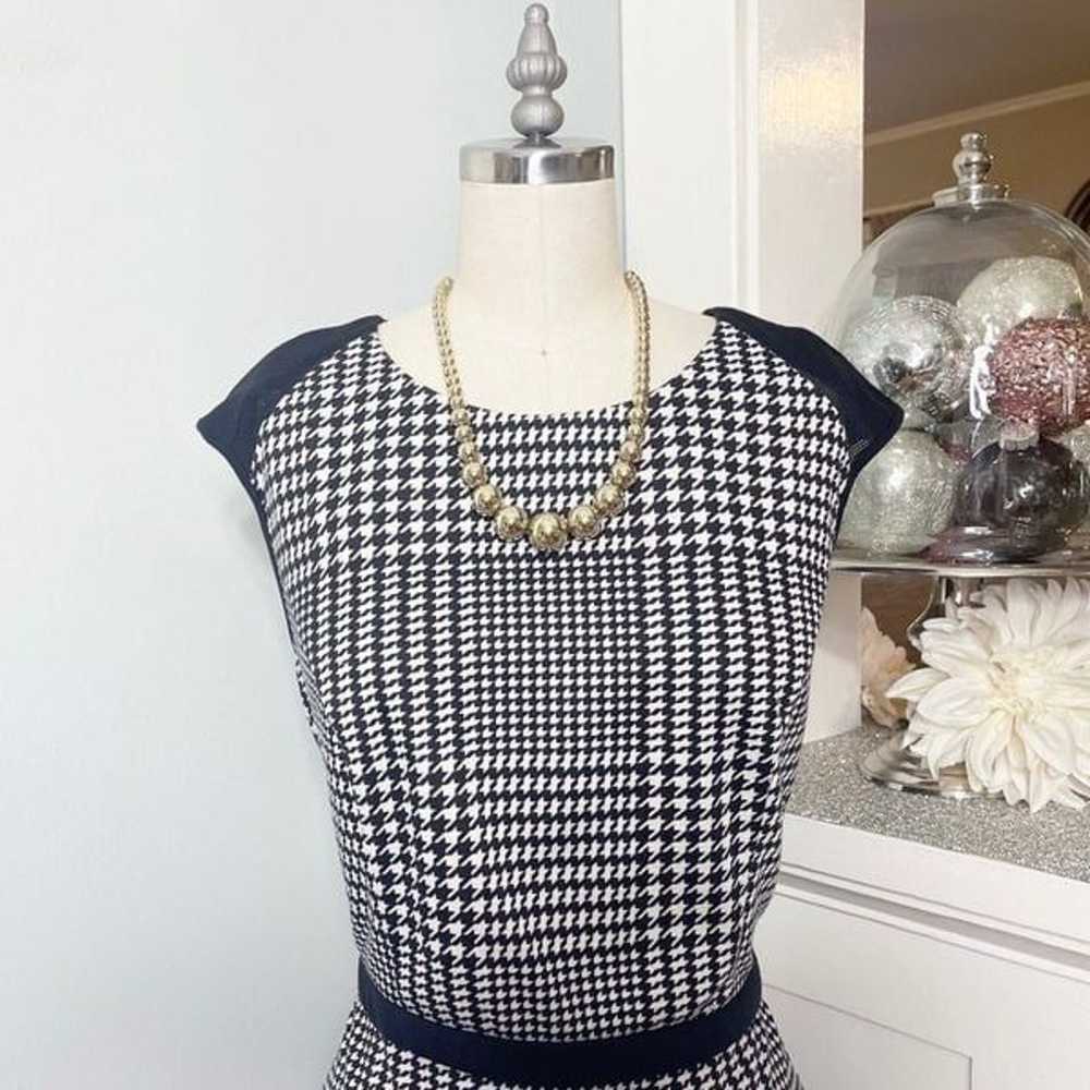 Calvin Klein Houndstooth Fit & Flare Cap Sleeve D… - image 3