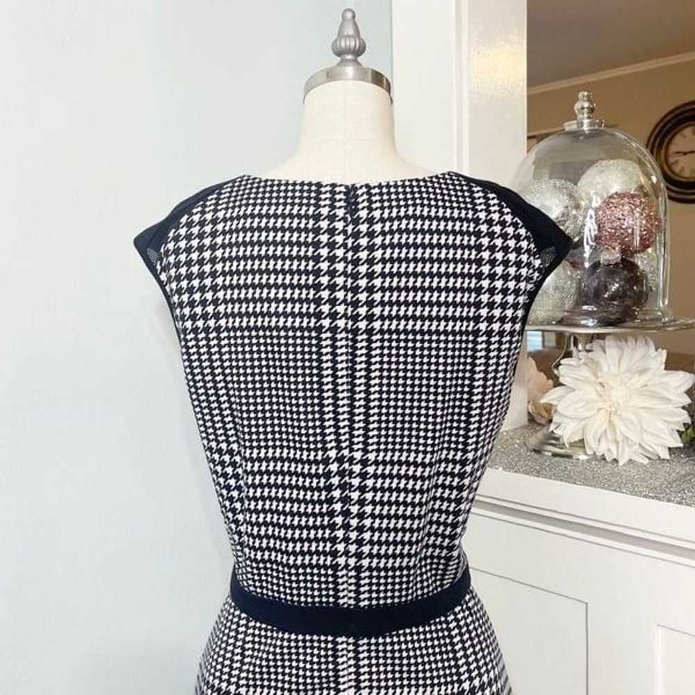 Calvin Klein Houndstooth Fit & Flare Cap Sleeve D… - image 6