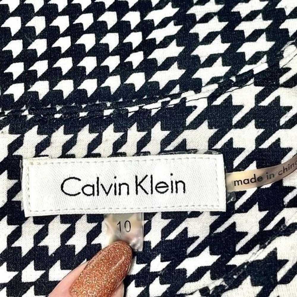 Calvin Klein Houndstooth Fit & Flare Cap Sleeve D… - image 8