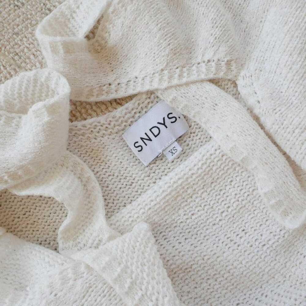 SNDYS | Byron Knit dress ruched tie side white ov… - image 5
