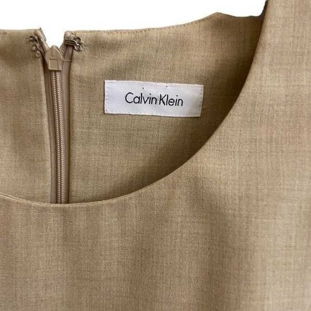 Calvin Klein Oatmeal Tan Pintuck Sleeveless Sheat… - image 3