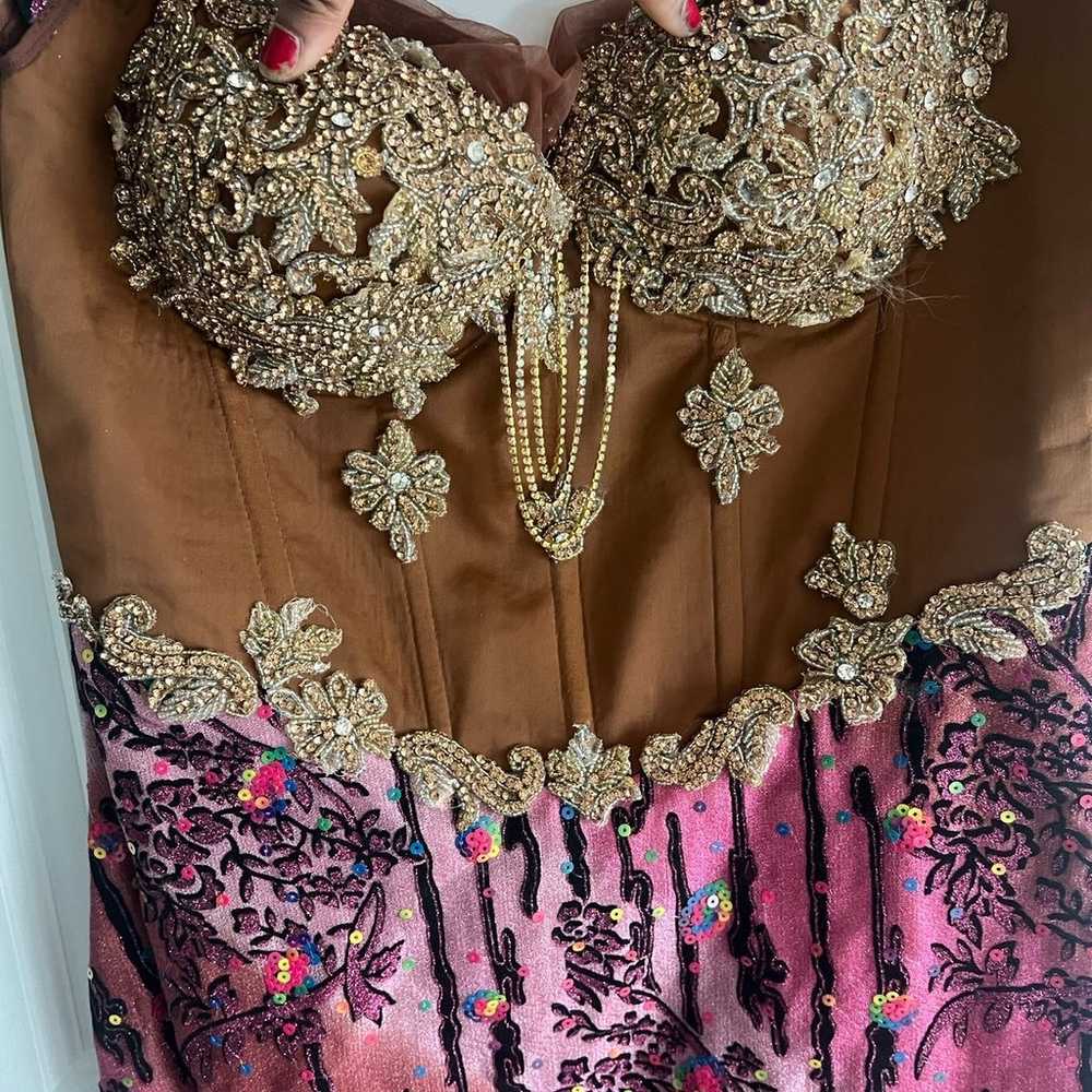 Beautiful Pink and Brown Long African Hand Beaded… - image 6