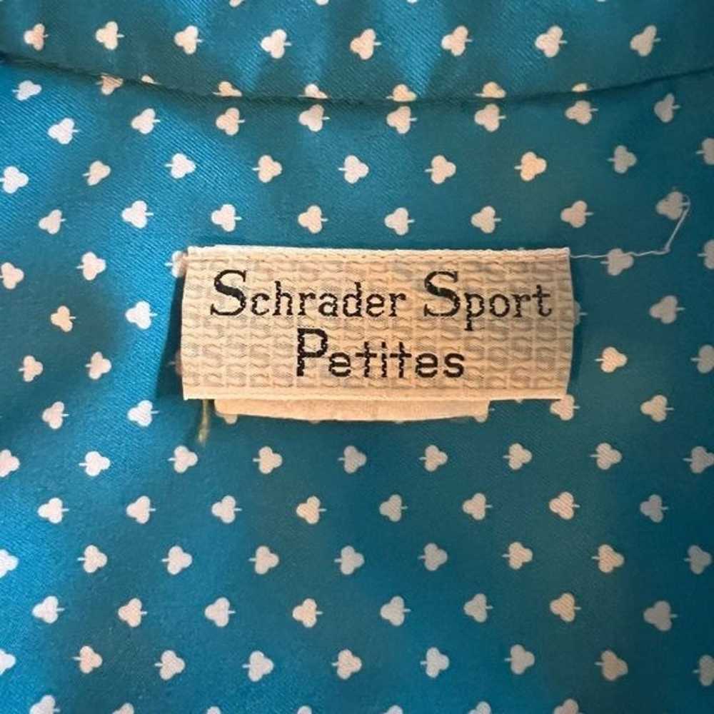 Vintage 70s Schrader Sport Blue Patterned Long Sl… - image 10