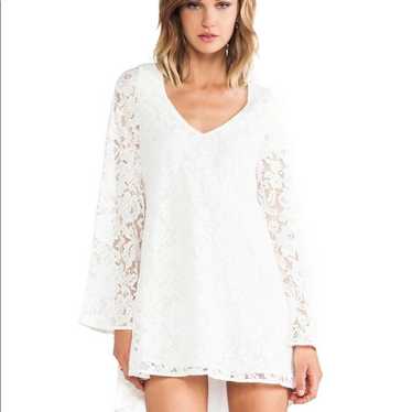 Lovers + Friends | Holly White Lace Mini Dress Lo… - image 1
