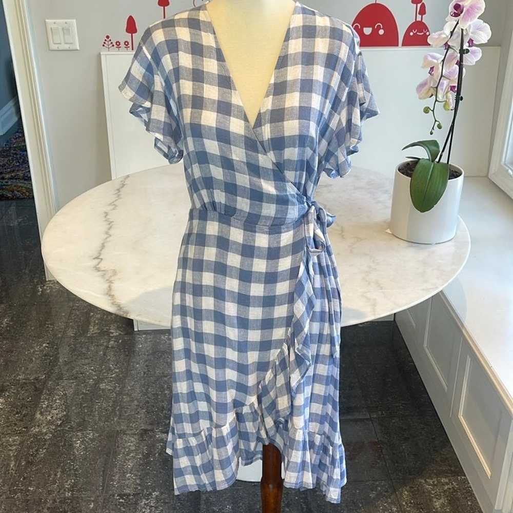 NWOT RAILS BRIGITTE PERIWINKLE PLAID WRAP DRESS. … - image 1