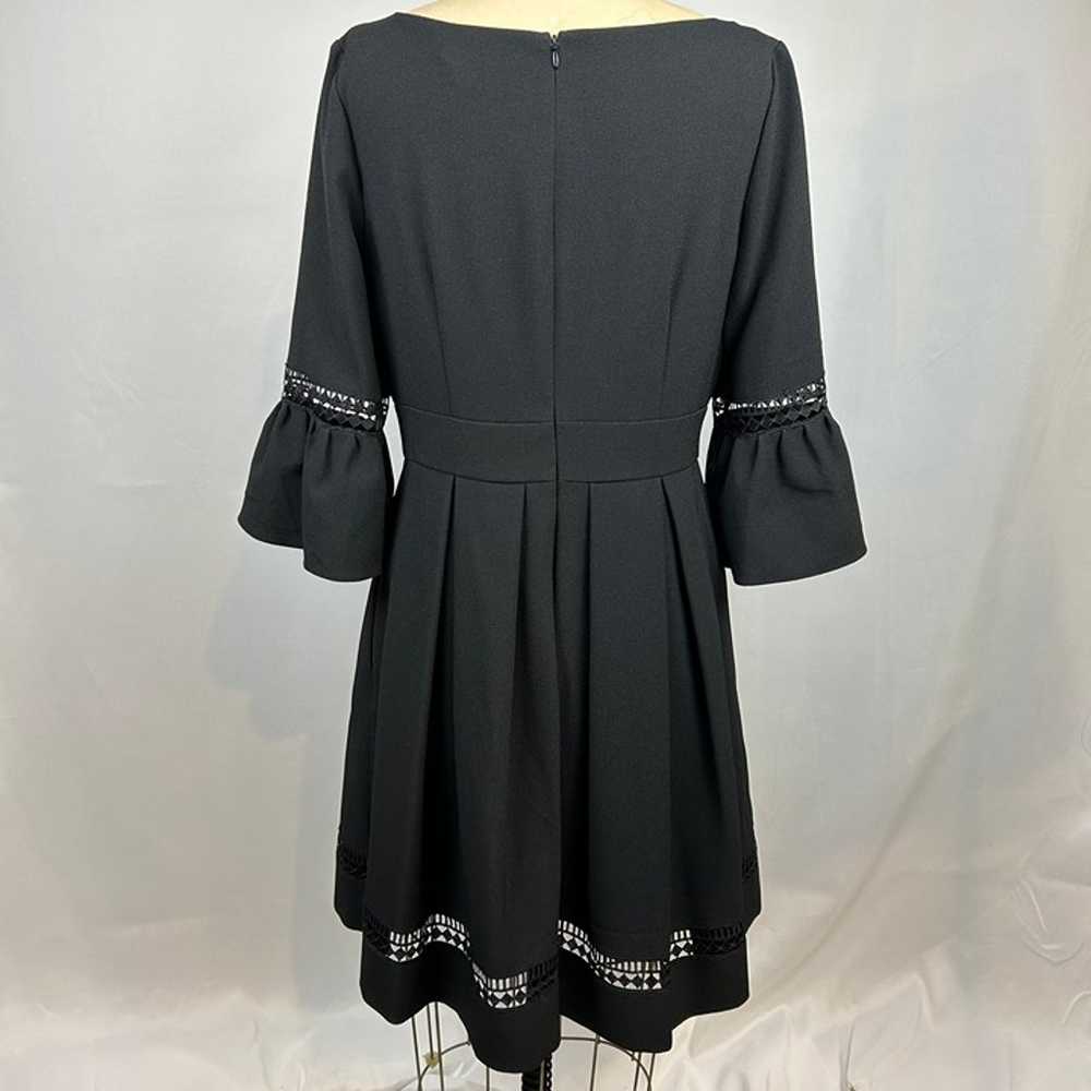 Eliza J Bell Sleeve Black Fit and Flare Pleated E… - image 4