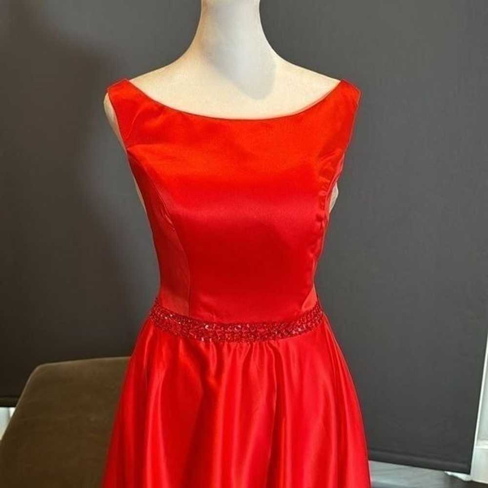 Women’s Red Full Length Satin Prom Party Dress Co… - image 2