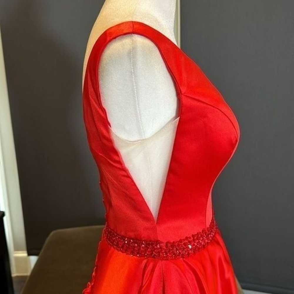 Women’s Red Full Length Satin Prom Party Dress Co… - image 3
