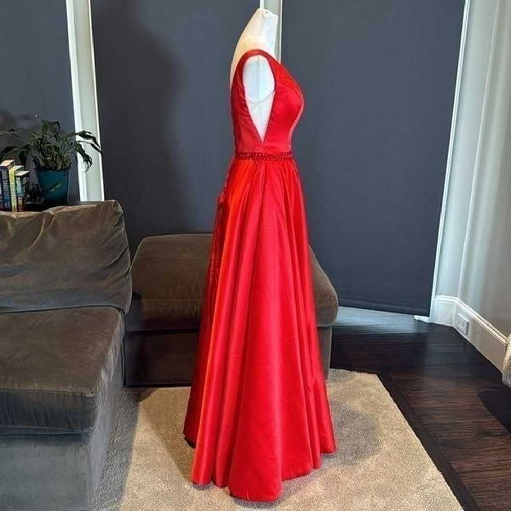 Women’s Red Full Length Satin Prom Party Dress Co… - image 4