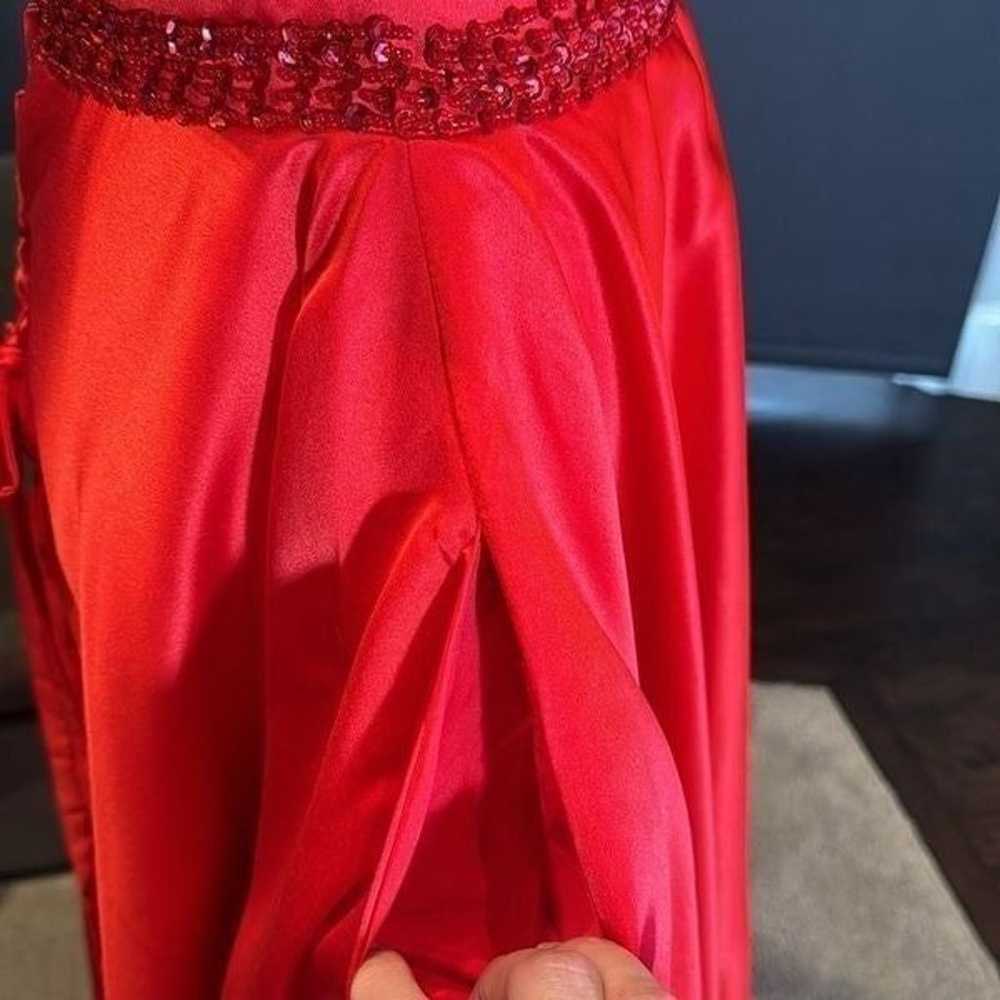 Women’s Red Full Length Satin Prom Party Dress Co… - image 5